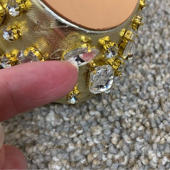 Azalea Wang MAYA-GOLD rhinestone PLATFORM HEELED SANDAL woman’s size 11 - Picture 6 of 10